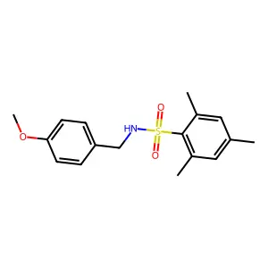 N-(4-methoxybenzyl)-2,4,6-trimethylbenzenesulfonamide structure