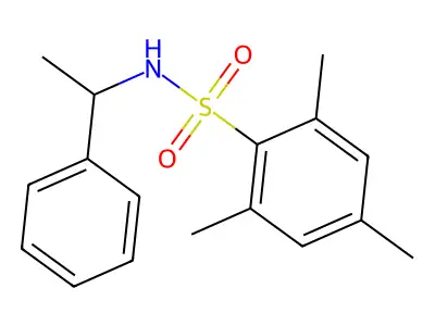 2,4,6-trimethyl-N-(1-phenylethyl)benzenesulfonamide structure