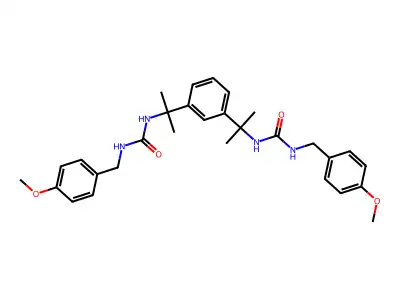 1-[(4-METHOXYPHENYL)METHYL]-3-(2-{3-[2-({[(4-METHOXYPHENYL)METHYL]CARBAMOYL}AMINO)PROPAN-2-YL]PHENYL}PROPAN-2-YL)UREA structure
