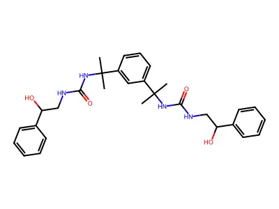 1-(2-Hydroxy-2-phenylethyl)-3-{2-[3-(2-{[(2-hydroxy-2-phenylethyl)carbamoyl]amino}propan-2-yl)phenyl]propan-2-yl}urea structure
