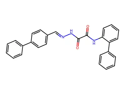 N-(2-Phenylphenyl)-1-{N'-[(4-phenylphenyl)methylidene]-hydrazinecarbonyl}formamide structure