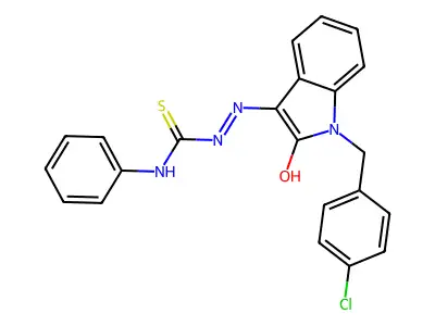 3-{[(3Z)-1-[(4-Chlorophenyl)methyl]-2-oxo-2,3-dihydro-1H-indol-3-ylidene]amino}-1-phenylthiourea structure