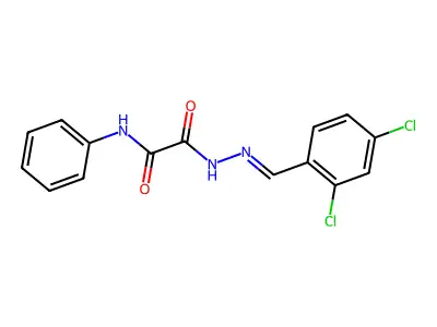 N'-[(2,4-dichlorophenyl)methylideneamino]-N-phenyloxamide structure
