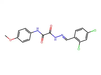 2-(2-(2,4-Dichlorobenzylidene)hydrazino)-N-(4-methoxyphenyl)-2-oxoacetamide structure