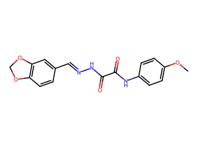 N'-[(E)-1,3-benzodioxol-5-ylmethylideneamino]-N-(4-methoxyphenyl)oxamide structure