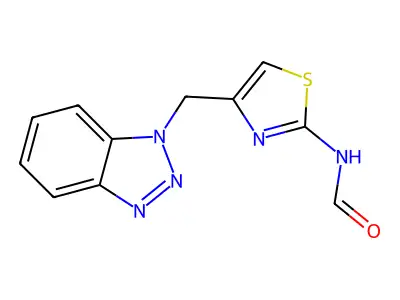 N-[4-(1H-1,2,3-Benzotriazol-1-ylmethyl)-1,3-thiazol-2-yl]formamide structure