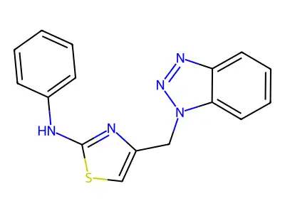 4-(benzotriazol-1-ylmethyl)-N-phenyl-1,3-thiazol-2-amine structure