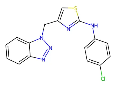 4-(benzotriazol-1-ylmethyl)-N-(4-chlorophenyl)-1,3-thiazol-2-amine structure