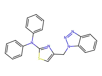 4-(benzotriazol-1-ylmethyl)-N,N-diphenyl-1,3-thiazol-2-amine structure