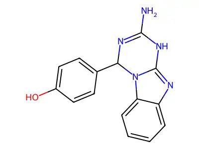 4-(2-Amino-1,4-dihydro[1,3,5]triazino[1,2-a]benzimidazol-4-yl)phenol structure
