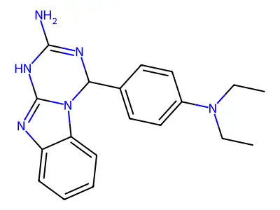 4-[4-(Diethylamino)phenyl]-1,4-dihydro[1,3,5]triazino[1,2-a]benzimidazol-2-amine structure