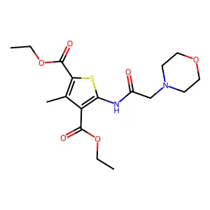 Diethyl 3-methyl-5-(2-morpholinoacetamido)thiophene-2,4-dicarboxylate structure