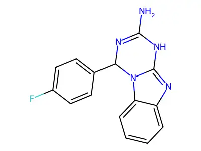 4-(4-Fluorophenyl)-1,4-dihydro[1,3,5]triazino[1,2-a]benzimidazol-2-amine structure