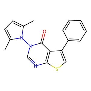 3-(2,5-dimethyl-1H-pyrrol-1-yl)-5-phenylthieno[2,3-d]pyrimidin-4(3H)-one structure