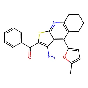 2-benzoyl-4-(5-methylfuran-2-yl)-5H,6H,7H,8H-thieno[2,3-b]quinolin-3-amine structure