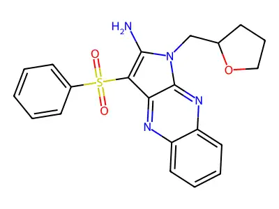 3-(benzenesulfonyl)-1-[(oxolan-2-yl)methyl]-1H-pyrrolo[2,3-b]quinoxalin-2-amine structure