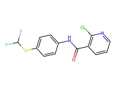 2-chloro-N-{4-[(difluoromethyl)sulfanyl]phenyl}pyridine-3-carboxamide structure