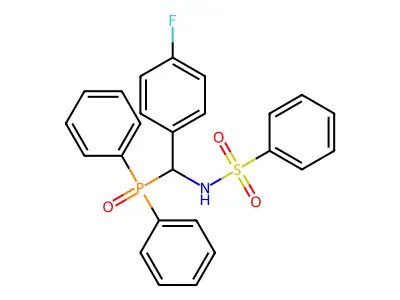 N-((Diphenylphosphoryl)(4-fluorophenyl)methyl)benzenesulfonamide structure