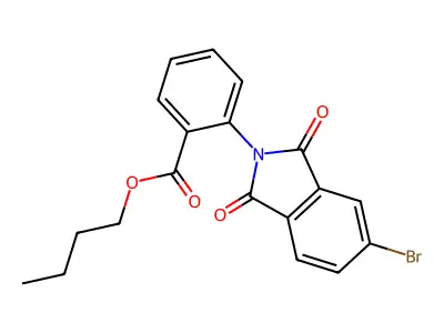 butyl 2-(5-bromo-1,3-dioxo-1,3-dihydro-2H-isoindol-2-yl)benzoate structure