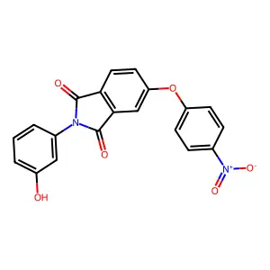2-(3-hydroxyphenyl)-5-(4-nitrophenoxy)-1H-isoindole-1,3(2H)-dione structure