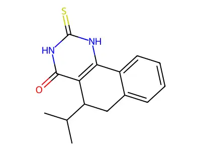 5-isopropyl-2-thioxo-2,3,5,6-tetrahydrobenzo[h]quinazolin-4(1H)-one structure