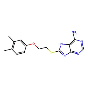 8-[2-(3,4-dimethylphenoxy)ethylsulfanyl]-7H-purin-6-amine structure