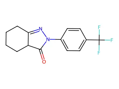 2-[4-(Trifluoromethyl)phenyl]-3,3a,4,5,6,7-hexahydro-2H-indazol-3-one structure