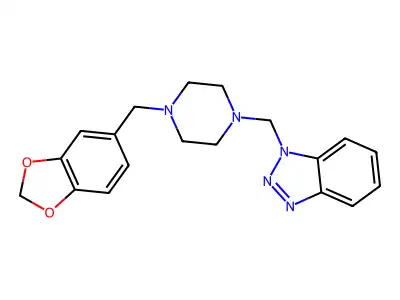 1-[[4-(1,3-Benzodioxol-5-ylmethyl)piperazin-1-yl]methyl]benzotriazole structure