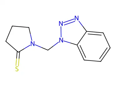 1-(1H-1,2,3-Benzotriazol-1-ylmethyl)pyrrolidine-2-thione structure