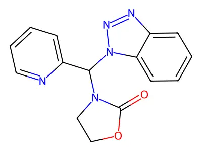 3-[1H-1,2,3-Benzotriazol-1-yl(pyridin-2-yl)methyl]-1,3-oxazolidin-2-one structure