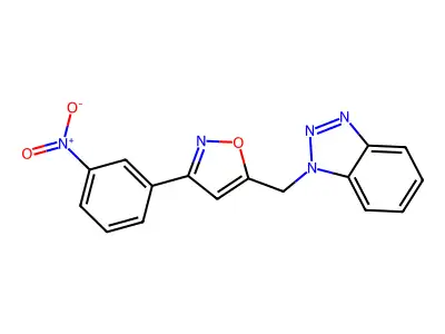5-((1H-Benzo[D][1,2,3]triazol-1-YL)methyl)-3-(3-nitrophenyl)isoxazole structure
