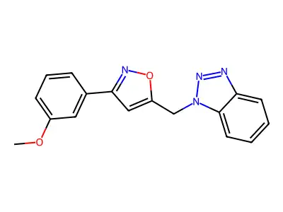 1-{[3-(3-Methoxyphenyl)-1,2-oxazol-5-yl]methyl}-1H-1,2,3-benzotriazole structure