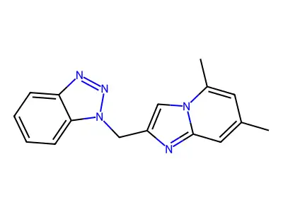 1-({5,7-Dimethylimidazo[1,2-a]pyridin-2-yl}methyl)-1H-1,2,3-benzotriazole structure