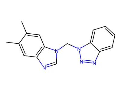 1-[(5,6-Dimethyl-1H-1,3-benzodiazol-1-yl)methyl]-1H-1,2,3-benzotriazole structure