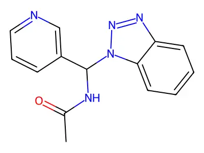 N-(1H-benzotriazol-1-yl-3-pyridinylmethyl)-acetami structure