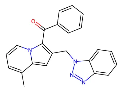 1-[(3-Benzoyl-8-methylindolizin-2-yl)methyl]-1H-1,2,3-benzotriazole structure
