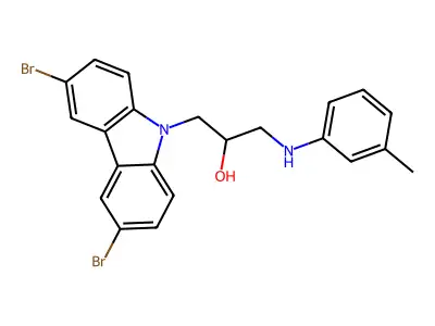 1-(3,6-Dibromocarbazol-9-yl)-3-(3-methylanilino)propan-2-ol structure