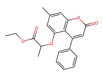 ethyl 2-[(7-methyl-2-oxo-4-phenyl-2H-chromen-5-yl)oxy]propanoate structure