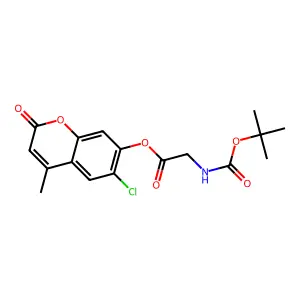 6-chloro-4-methyl-2-oxo-2H-chromen-7-yl N-(tert-butoxycarbonyl)glycinate structure