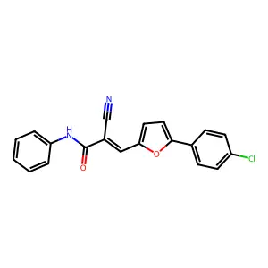 (E)-3-[5-(4-chlorophenyl)furan-2-yl]-2-cyano-N-phenylprop-2-enamide structure
