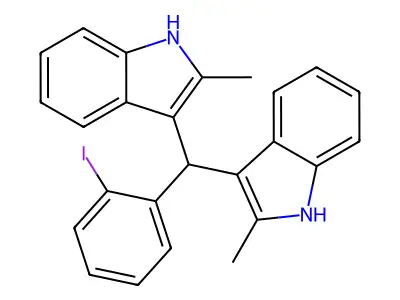 3-[(2-iodophenyl)-(2-methyl-1H-indol-3-yl)methyl]-2-methyl-1H-indole structure