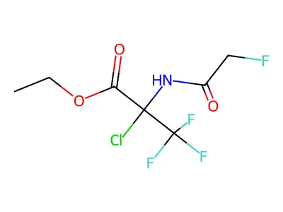 Ethyl 2-chloro-3,3,3-trifluoro-2-[(2-fluoroacetyl)amino]propanoate structure