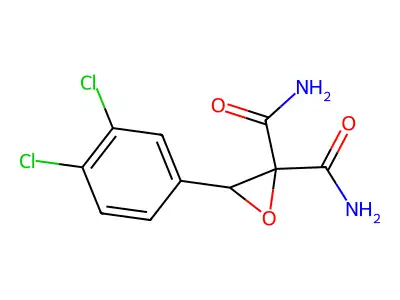 3-(3,4-Dichlorophenyl)oxirane-2,2-dicarboxamide structure