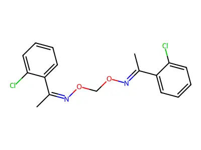 (1Z,1'E)-N,N'-[methanediylbis(oxy)]bis[1-(2-chlorophenyl)ethanimine] structure