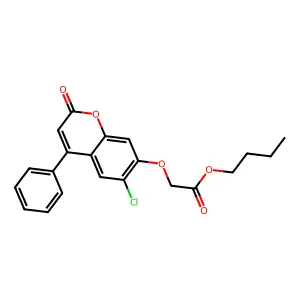 butyl [(6-chloro-2-oxo-4-phenyl-2H-chromen-7-yl)oxy]acetate structure