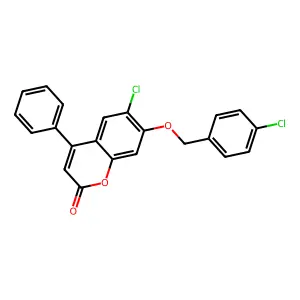 6-chloro-7-[(4-chlorobenzyl)oxy]-4-phenyl-2H-chromen-2-one structure