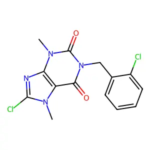 8-chloro-1-(2-chlorobenzyl)-3,7-dimethyl-3,7-dihydro-1H-purine-2,6-dione structure