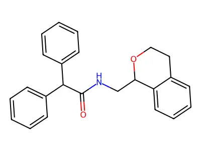 N-(3,4-dihydro-1H-isochromen-1-ylmethyl)-2,2-diphenylacetamide structure