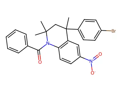[4-(4-bromophenyl)-2,2,4-trimethyl-6-nitro-3H-quinolin-1-yl]-phenylmethanone structure