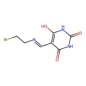 5-(((2-bromoethyl)amino)methylidene)pyrimidine-2,4,6(1H,3H,5H)-trione structure